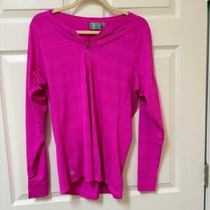Athleta Vibrant Pink Long Sleeve Athletic Shirt XL Like New
